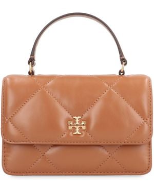 Tory Burch Kira Leather Wallet On Chain - Brown