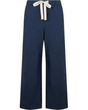 Max Mara S Max Mara Loose Cotton Trousers - Blue