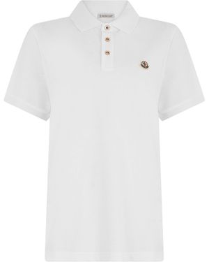 Moncler Cotton Polo With Short Sleeves - White