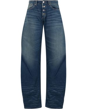 ICON DENIM Jeans Barrel in denim di cotone - Blu