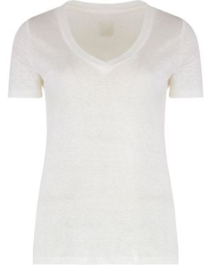 120% Lino T-shirt in lino - Bianco