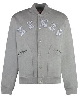 KENZO Embroidered Bomber Jacket - Gray