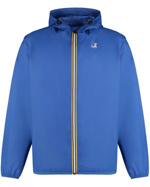 K-Way Claude Hooded Nylon Jacket - Blue
