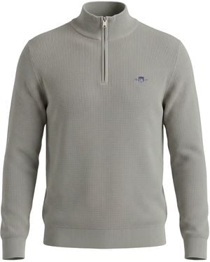 GANT Pullover With Zip Collar - Grey