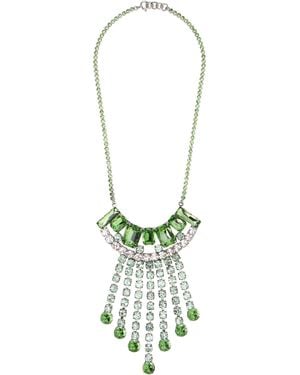 Dries Van Noten Necklace With Rhinestone Pendants - White