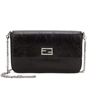 Fendi Borsa a tracolla mini in pelle - Nero