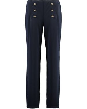 Ralph Lauren High-Waist Wide-Leg Trousers - Blue