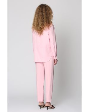 Alexander McQueen Wool Overshirt With Flap Pockets And Rounded Hem For – Ss24 Collection - Pink