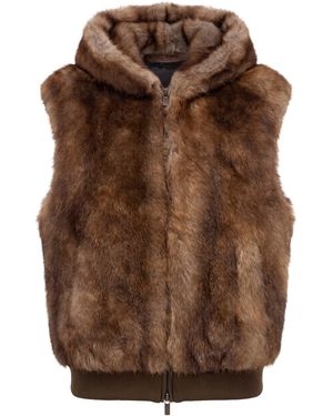 Salvatore Santoro Eco Fur Gilet - Brown