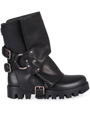 Dolce & Gabbana Dolce & Gabbana Rubber And Leather Boots - Black