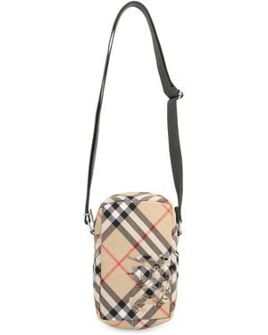 Burberry Check Fabric Smartphone Case/Shoulder Bad - White