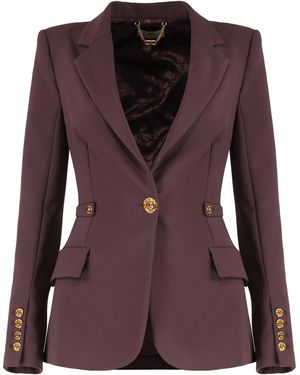Elisabetta Franchi Single-Breasted One Button Jacket - Purple