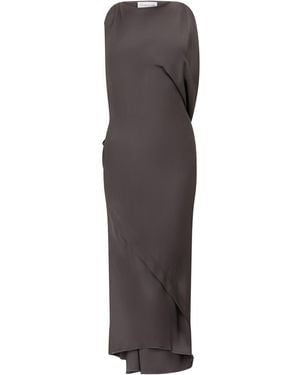 Victoria Beckham Asymmetrical Long Dress - Brown