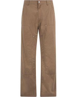 MM6 by Maison Margiela Straight Cotton Trousers - Brown