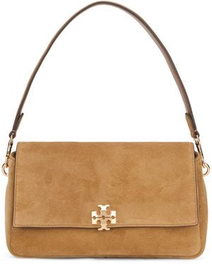 Tory Burch Shoulder Bag Charlie Suede Cowhide Handbags - Brown