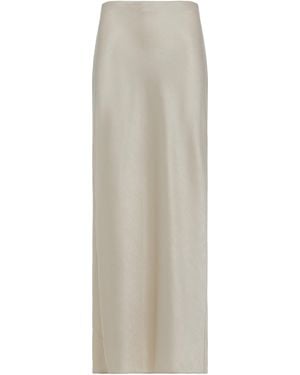 Vince Long Satin Skirt - White