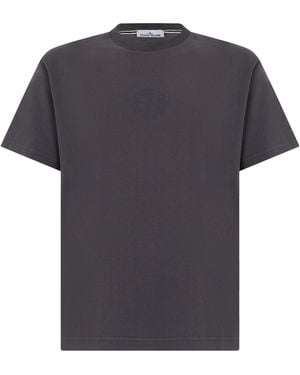 Stone Island Cotton T-Shirt With Short Sleeves - Black