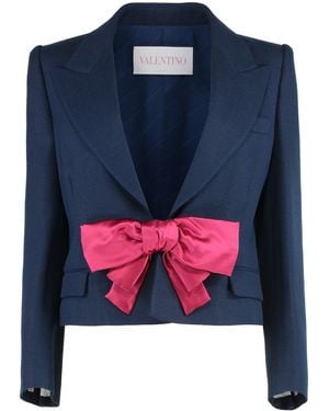 Valentino Garavani Giacca corta con fiocco applicato - Blu