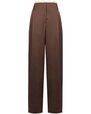 Magda Butrym Wool Tapered-Fit Trousers - Brown