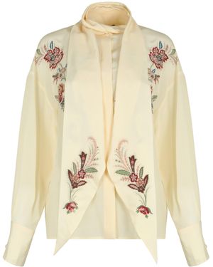 Etro Silk Crepe Blouse - Natural