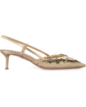 Aquazzura Slingback Can Can a punta - Metallizzato