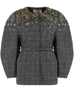 Fendi Wool Tweed Jacket - Grey