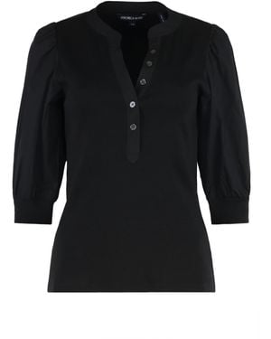 Veronica Beard Top con maniche a sbuffo Coralee - Nero