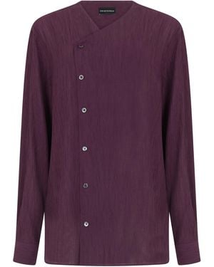 Emporio Armani Shirt With Off-Center Closure - Purple