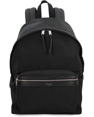 Saint Laurent City Technical Fabric Backpack - Black
