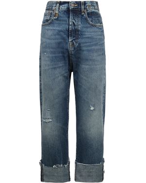 R13 Distressed Tailored Drop Jeans - Blue