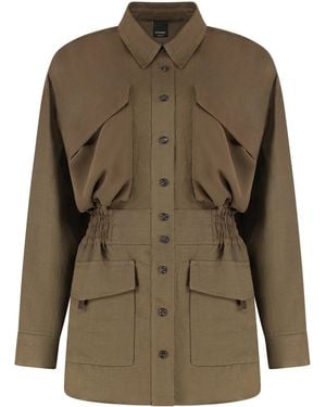 Pinko Oramai Viscose Overshirt - Green