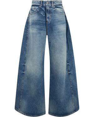 ICON DENIM Jeans a gamba larga in denim di cotone - Blu