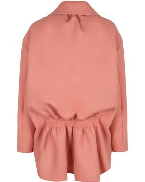 Fendi Single-Breasted Wool Coat - Pink