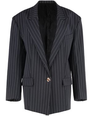 The Attico Single-Breasted One Button Jacket Polyester Blazers - Black