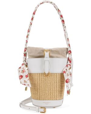 Dolce & Gabbana Capri Rafia Bucket - White