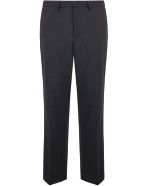 Department 5 Straight Wool Blend Trousers - Blue