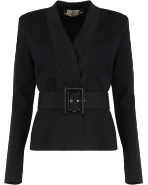 Elisabetta Franchi Jumper With Belt - Black