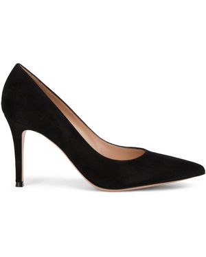 Gianvito Rossi Suede Décolleté With Elegant Heel - Black