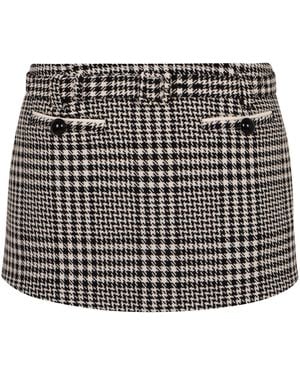 Self-Portrait Houndstooth Skort - Black