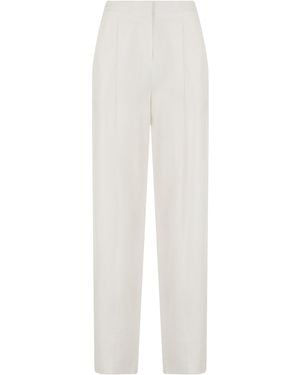 Elisabetta Franchi High-Waisted Straight Trousers - White