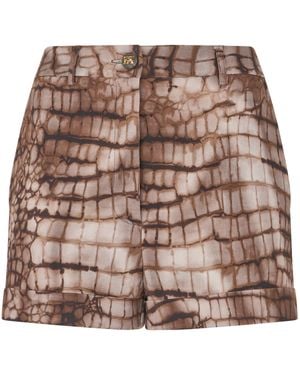 Elisabetta Franchi Animal Print Shorts - Brown