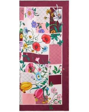 Gucci Silk Twill Printed Carré - Red