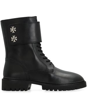 Tory Burch Turnlock Ankle Boots In Leather - Black
