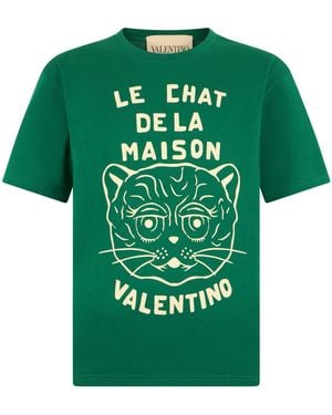 Valentino Garavani Cotton T-Shirt With Graphic Print - Green