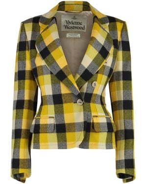 Vivienne Westwood Georgia Checked Virgin Wool Blazer - Black
