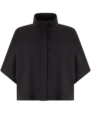 Laminar High Collar Poncho - Black