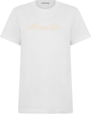 Moncler Cotton T-Shirt With Logo - White