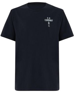 C.P. Company Cotton T-Shirt With Logo - Black
