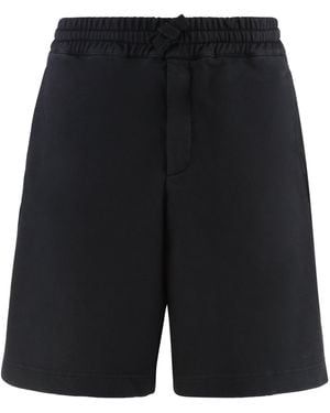 McQueen Logo Embroidered Drawstring Shorts - Black