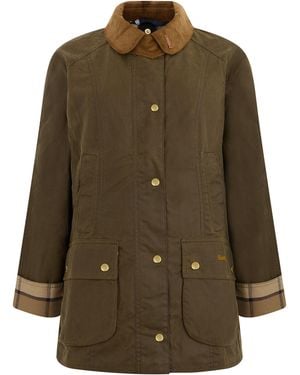Barbour Jacket With Contrasting Collar - Green
